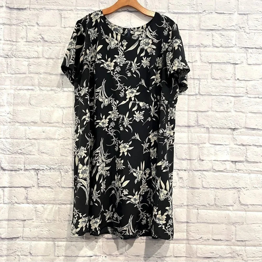 Chrysantheme‎ Floral Short Sleeve Dress Size 16